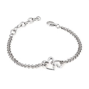 Sterling silver Diva Diamonds® Double Heart Bracelet