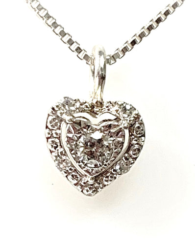 Sterling Silver Diamond Fashion Heart Pendant
