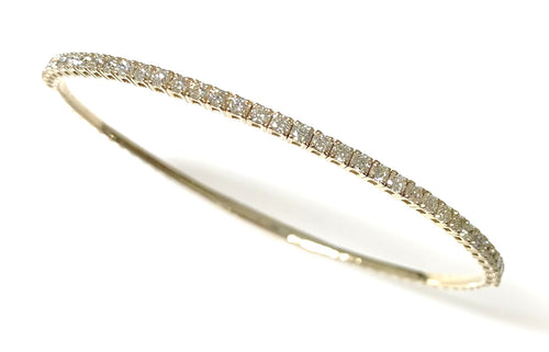 14 Karat Yellow Gold Flexible Style Diamond Fashion Bracelet