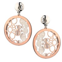 Sterling Silver and Rose Gold Plated 'Bubble' Earrings