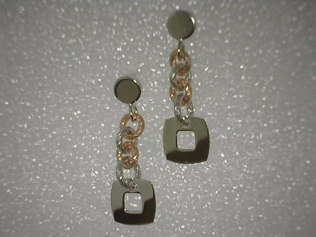 Sterling Silver and Rose Gold Dangle Earrings