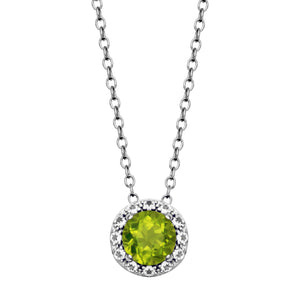 Sterling Silver Peridot Gemstone Fashion Pendant