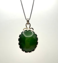 Sterling Silver Cats Eye Jade Pendant