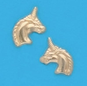A Pair of Yellow Tone Unicorn Earrings