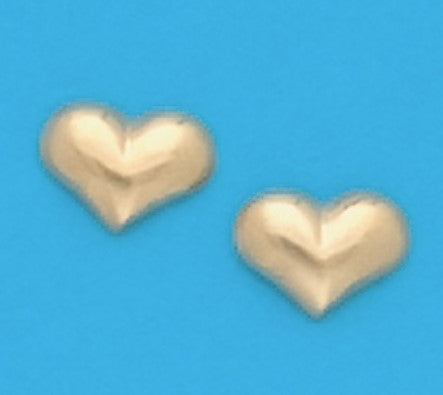 A Pair of Yellow Tone Puffed Heart Earrings