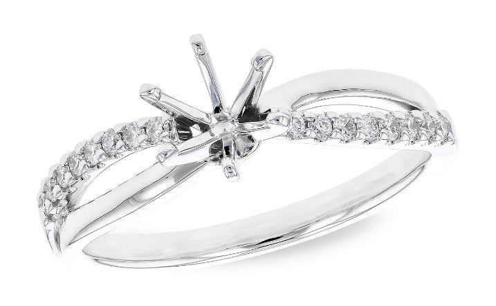 14 Karat White Gold Diamond Semi Mount Engagement Ring