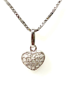 Sterling Silver Pave Heart Fashion Pendant