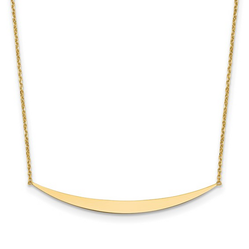 Leslie's 14 Karat Yellow Gold Curved Bar Necklace