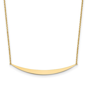 Leslie's 14 Karat Yellow Gold Curved Bar Necklace