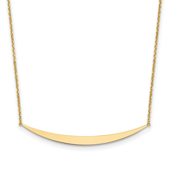Leslie's 14 Karat Yellow Gold Curved Bar Necklace