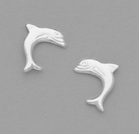 A Pair of White Tone Dolphin Earrings