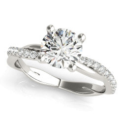 14 Karat White Gold Semi-Mount Engagement Ring