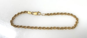18 Karat Yellow Gold Estate Rope Style Bracelet
