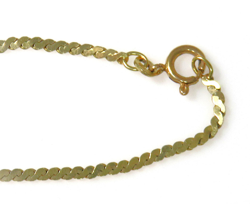 14 Karat Yellow Gold Estate Serpentine Chain
