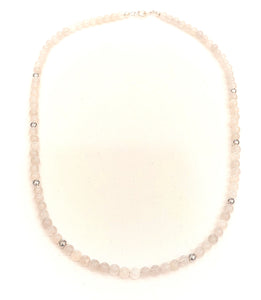 Handmade pink Quartz Bead Necklace