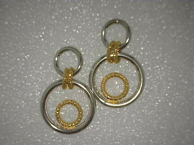 Sterling Silver and Yellow Gold Dangle Earrings