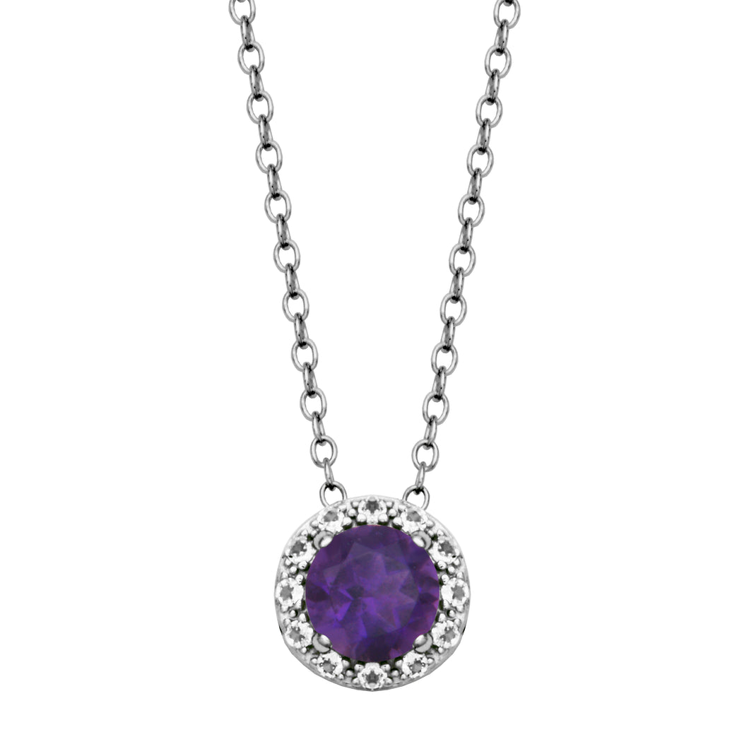 Sterling Silver Amethyst Gemstone Fashion Pendant