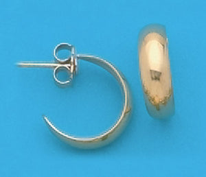 A Pair of Yellow Tone Small 'J' Hoop Earrings