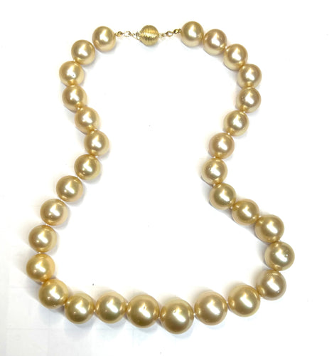 Single Strand of Golden South Sea Pearls