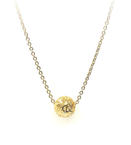 10 Karat Yellow Gold Filigree Ball Pendant