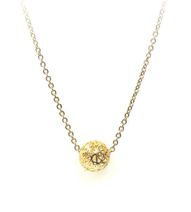 10 Karat Yellow Gold Filigree Ball Pendant