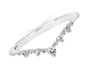 14 Karat White Gold 'V' Shaped Diamond Fashion Ring
