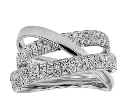 18 Karat White Gold Diamond Fashion Ring