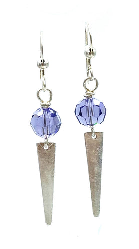 Sterling Silver Crystal Dangle Fashion Earrings