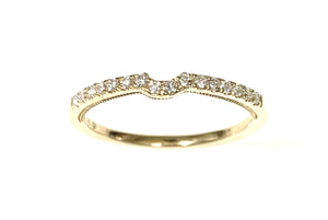 14 Karat Yellow Gold Curved Style Diamond Wedding Ring