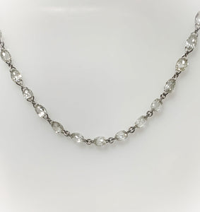 18 Karat White Gold Diamond Briolette Fashion Necklace