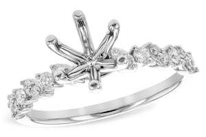 14 Karat White Gold Contemporary Design Semi-Mount Engagement Ring