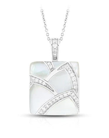 Sterling Silver  'Sirena' Mother of Pearl Inlay Pendant by Belle Etoile.