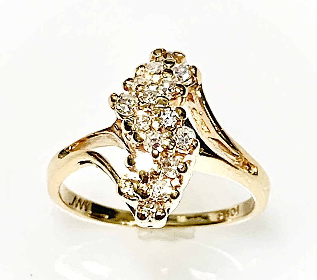 10 Karat Yellow Gold Estate Diamond Fashion Ring