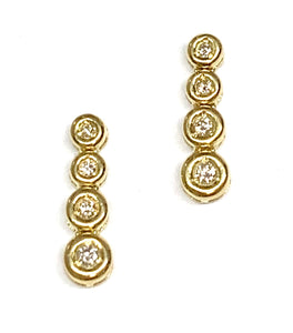 Estate 14 Karat Yellow Gold Diamond Earrings