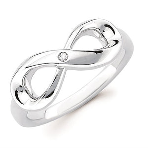 Ssterling Sislver Infinity Design Fashion Ring