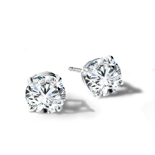 14 Karat White Gold Lab Grown Diamond Stud Earrings, 0.50ctw