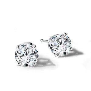 14 Karat White Gold Lab Grown Diamond Stud Earrings, 0.50ctw
