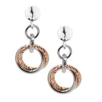 Sterling Silver and Rode Plted "Love Knot" Earrings
