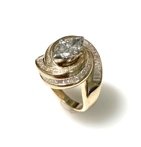 14 Karat Yellow Gold Estate Diamond Engagement Ring