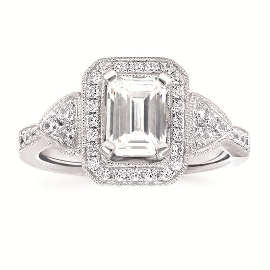 14 Karat White Gold Diamond Semi-Mount Engagement Ring