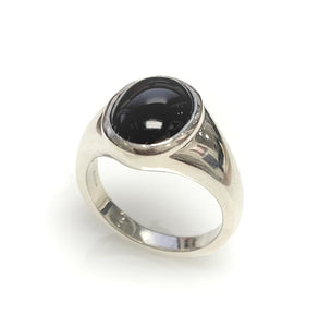 Sterling Silver Black Onyx Gemstone Fashion Ring