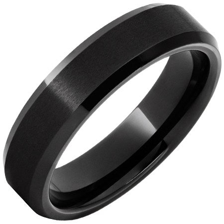 Black Diamond Ceramic Wedding Band