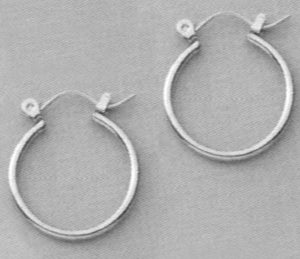 A Pair of WhiteTone Medium 5/8" Round Hoop Earrings