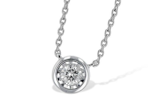 14Karat White Gold Diamond Solitaire Pendant