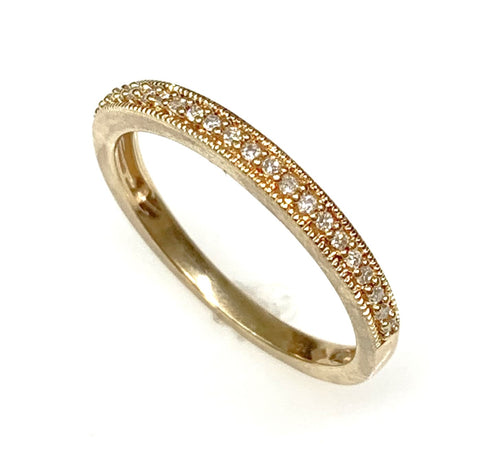 Estate 10 Karat Yellow Gold Diamond Anniversary Band