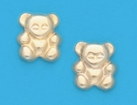 A Pair of Yellow Tone Teddy Bear Earrings