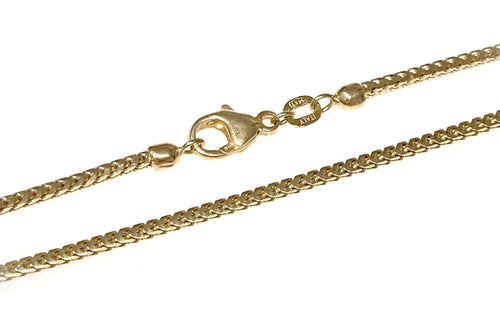 14 Karat Yellow Gold Estate Square Wheat Style Chain