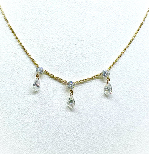 18 Karat Yellow Gold Diamond Necklace