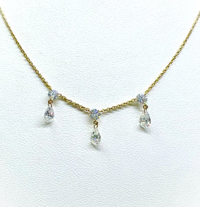 18 Karat Yellow Gold Diamond Necklace