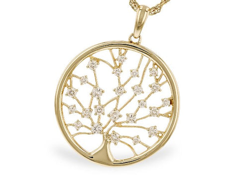 14 Karat Yellow Gold Tree of Life Pendant